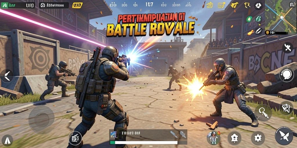 Tampilan gameplay intens di arena pertempuran 2757.