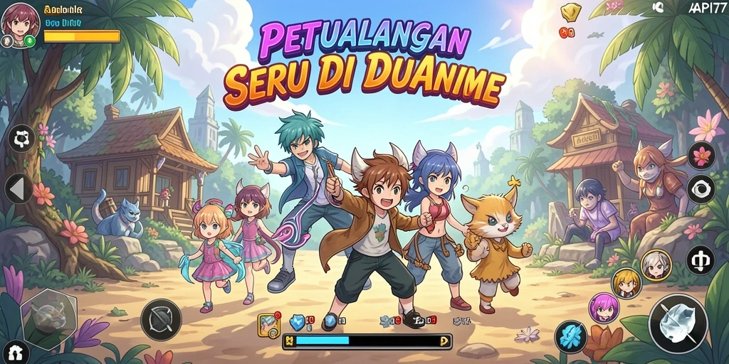 Tampilan screenshot API77 dengan aksi karakter Anime yang dinamis.