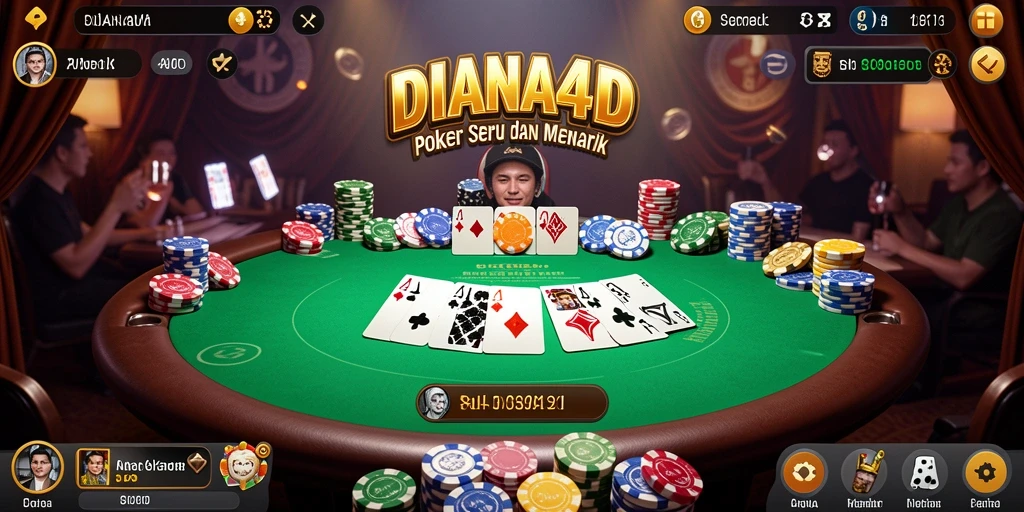 Gameplay seru DIANA4D dengan suasana poker yang mendebarkan.