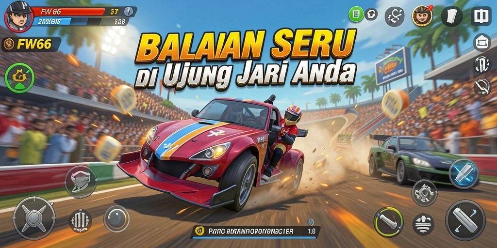 Tampilan gameplay menarik balapan mobil di FW66.