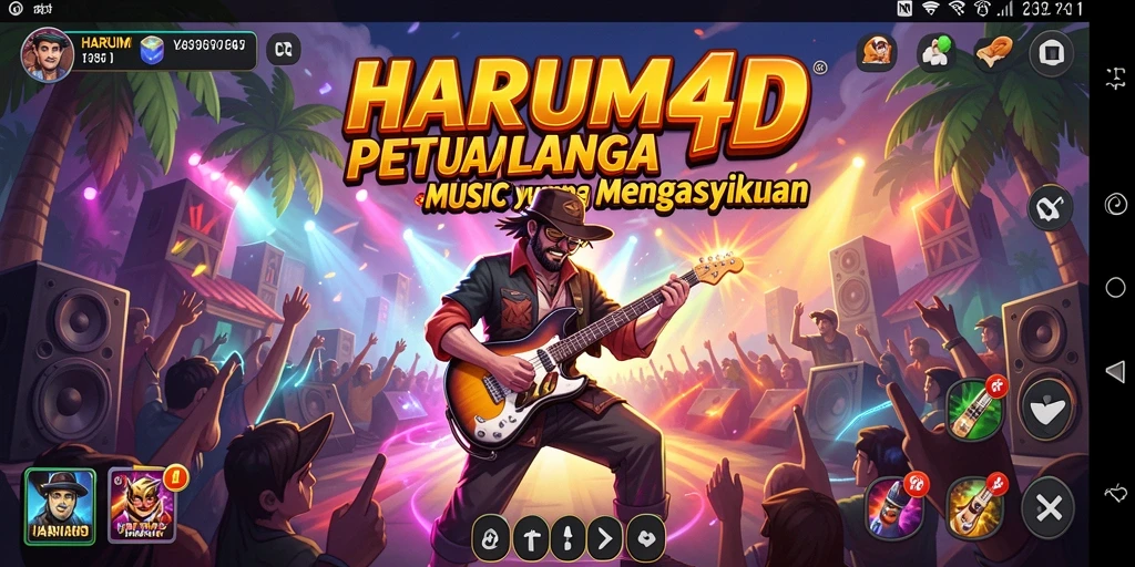 Tampilan gameplay HARUM4D yang penuh warna dan dinamis.