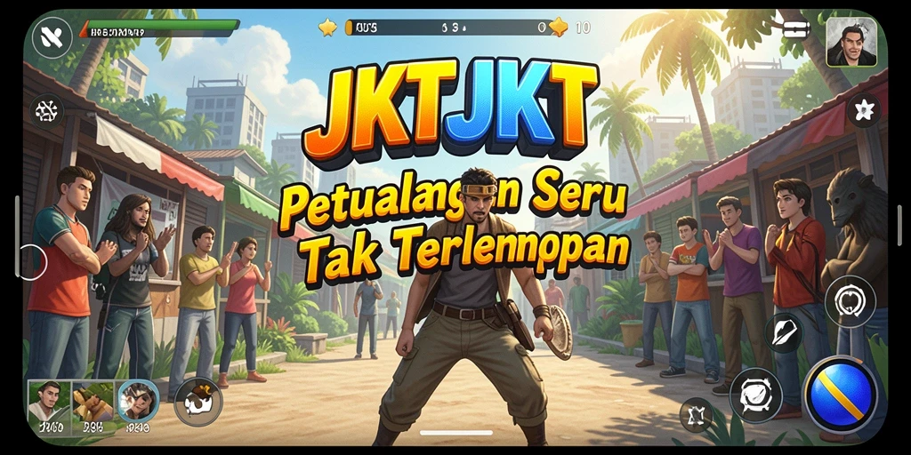 Screenshot gameplay JKTJKT menampilkan aksi petualangan yang mendebarkan.