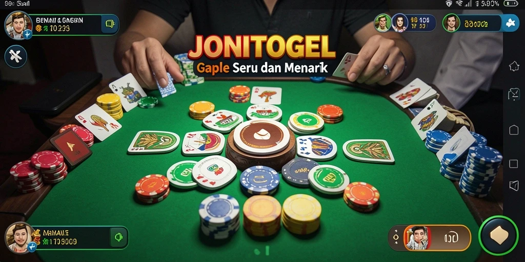 Tampilan gameplay seru dalam permainan Gaple di JONITOGEL.