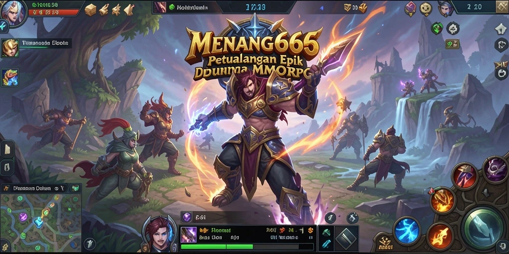 Tampilan gameplay seru di MENANG666 yang menggambarkan petualangan MMORPG.