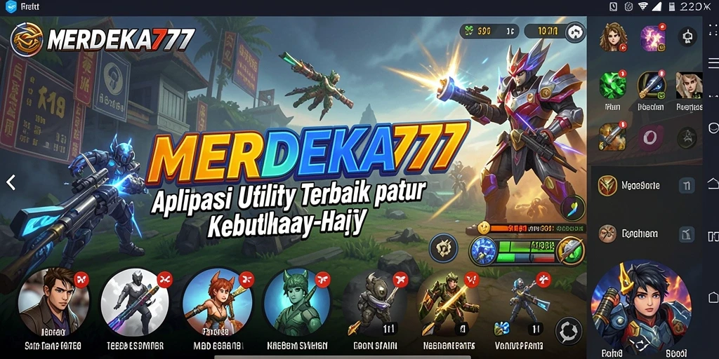 Tampilan utama aplikasi MERDEKA777 dengan fitur Utility yang lengkap.