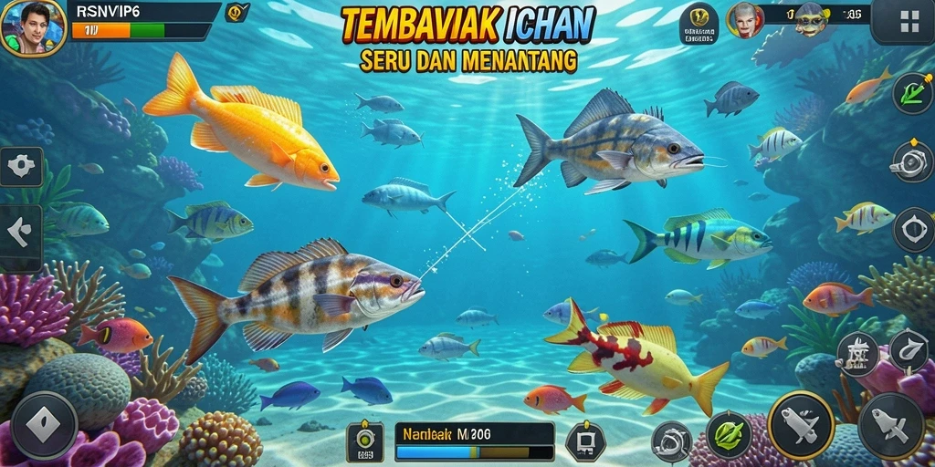Tampilan gameplay Tembak Ikan yang seru dan mendebarkan.