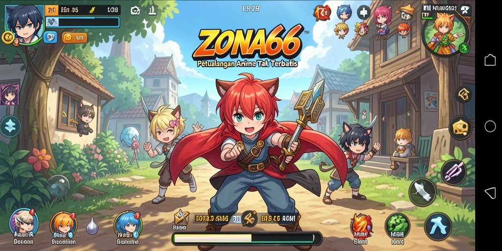 Tampilan screenshot ZONA66 menampilkan aksi seru dalam permainan Anime.
