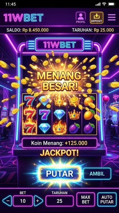 Tampilan utama aplikasi 11wbet yang menarik dan mudah dinavigasi.